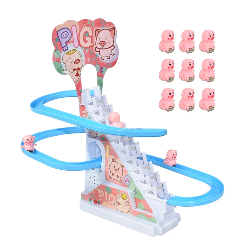 Kids Small Duck Electronic Climbing Stairs Track Toy