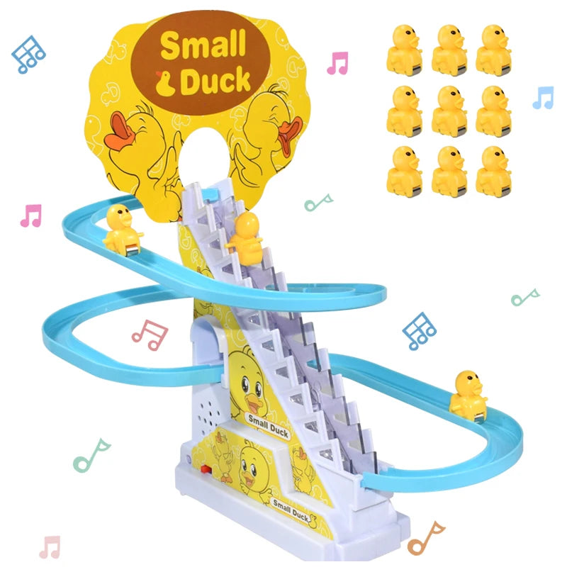Kids Small Duck Electronic Climbing Stairs Track Toy