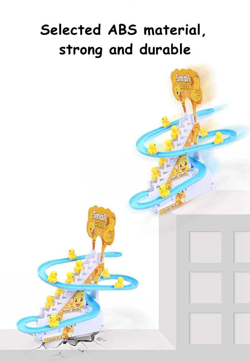 Kids Small Duck Electronic Climbing Stairs Track Toy