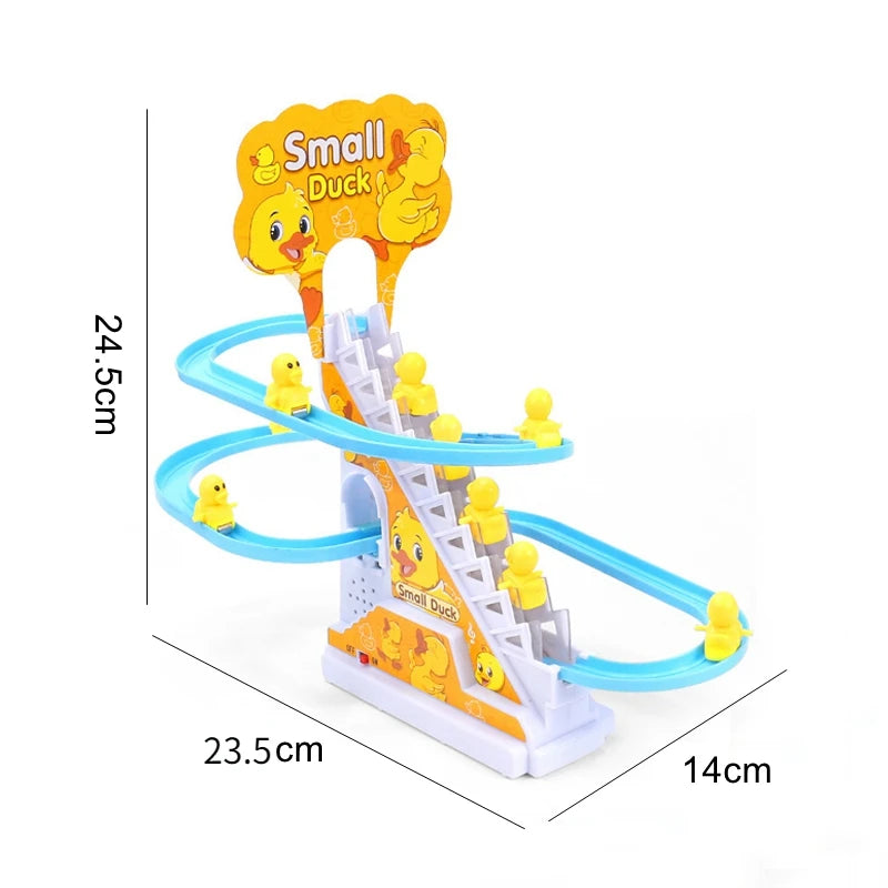 Kids Small Duck Electronic Climbing Stairs Track Toy