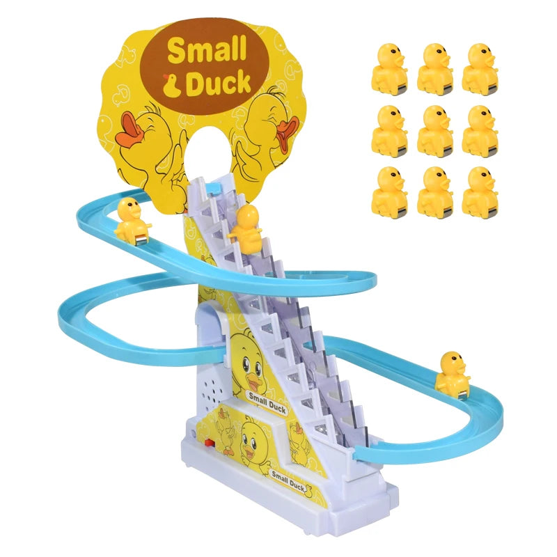 Kids Small Duck Electronic Climbing Stairs Track Toy