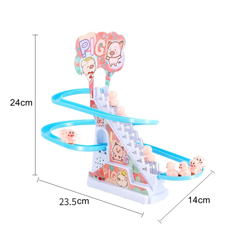 Kids Small Duck Electronic Climbing Stairs Track Toy