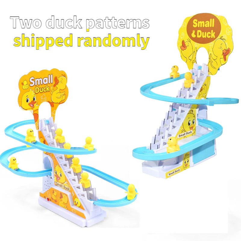 Kids Small Duck Electronic Climbing Stairs Track Toy