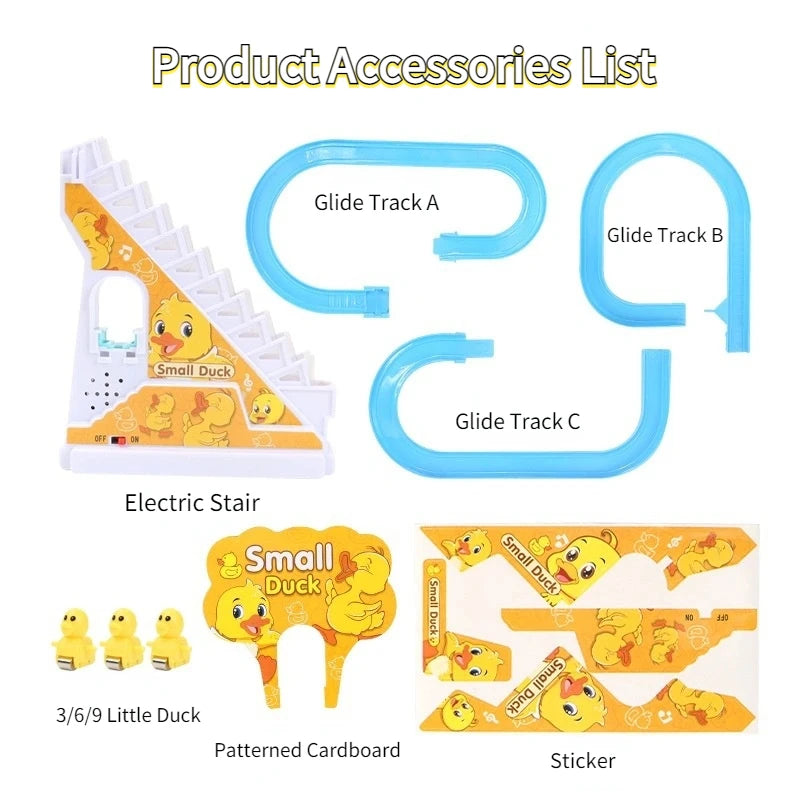 Kids Small Duck Electronic Climbing Stairs Track Toy